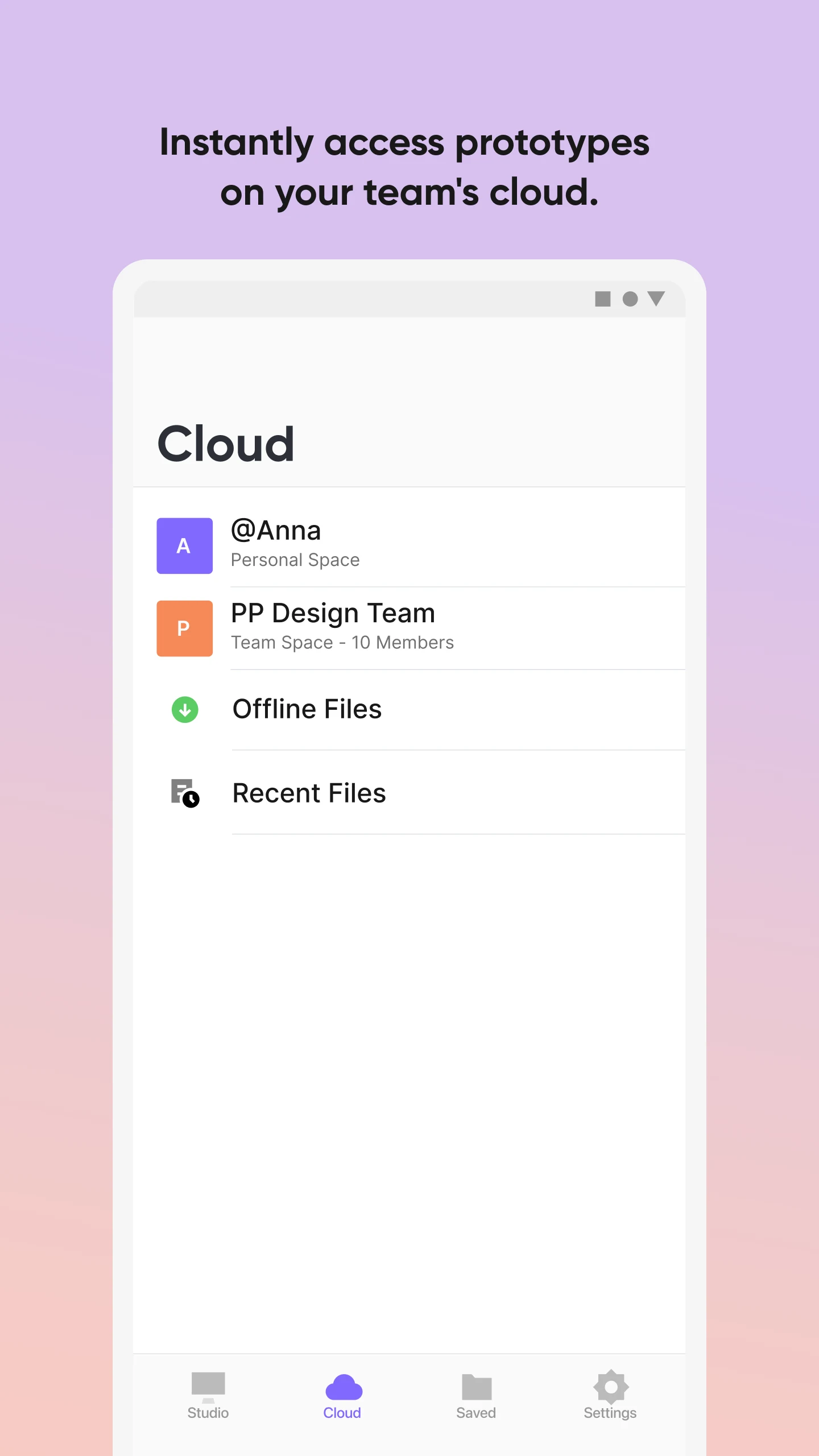ProtoPie Player — Prototyping screenshot